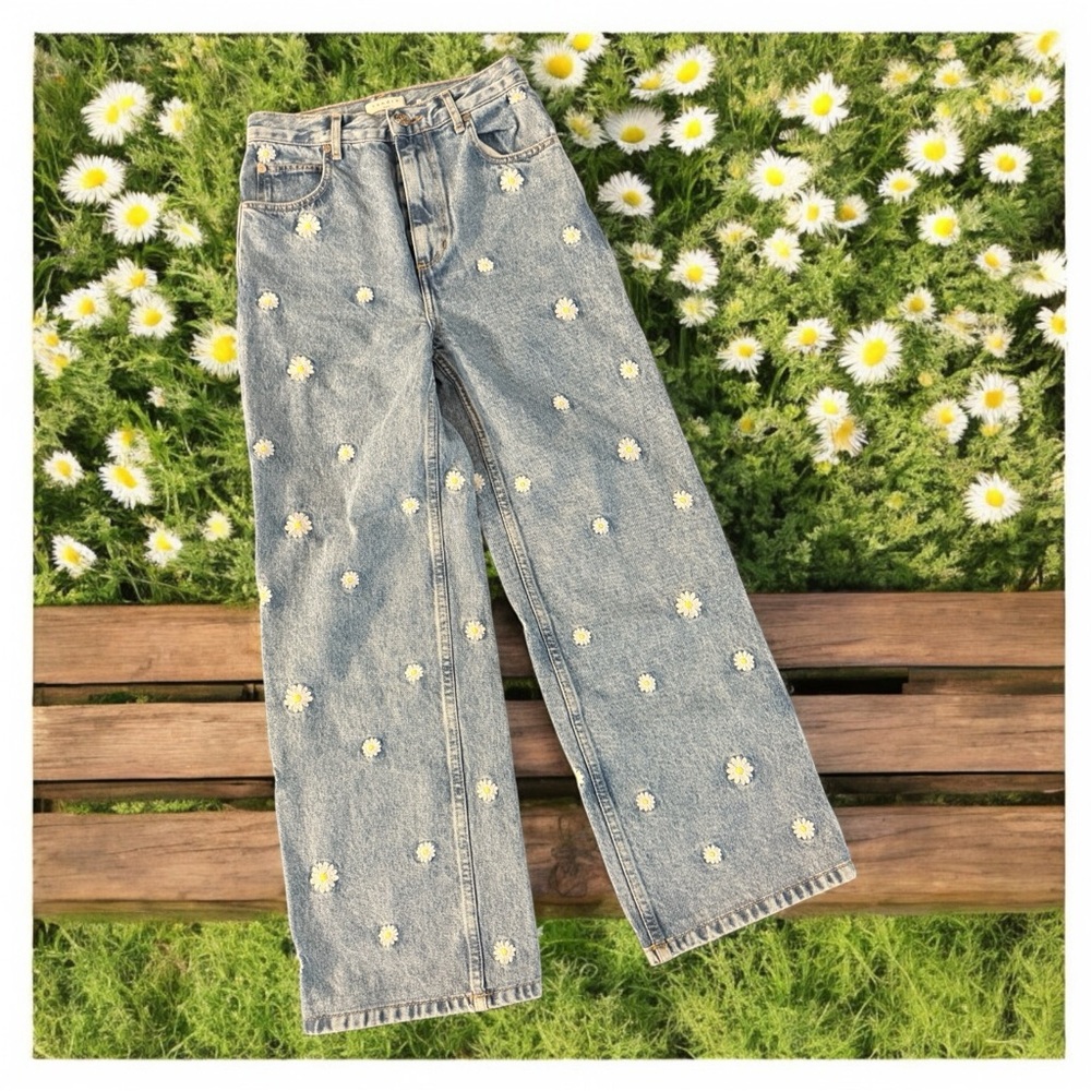 Sandro Paris Organic Cotton Jeans With Embroidery